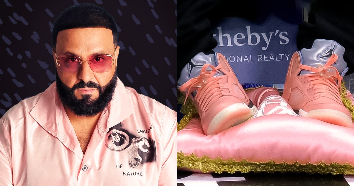 DJ Khaled Hilariously Rests Shoes On A Pillow At Heat Game